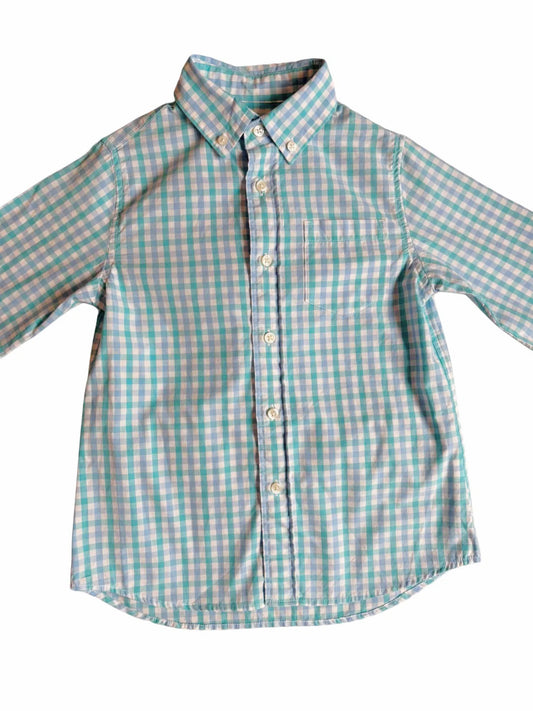 Crewcuts Teal & Periwinkle Gingham Collared Shirt (4-5Y)