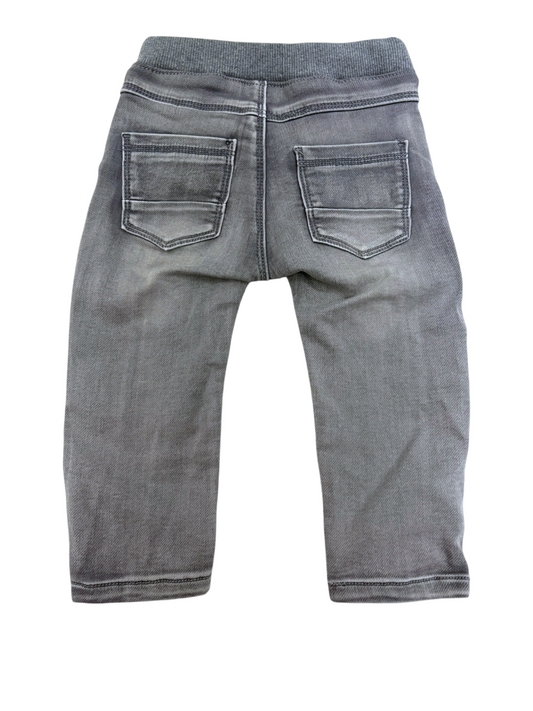 Babyface Unisex Grey Washed Denim Jeans, 9-12M