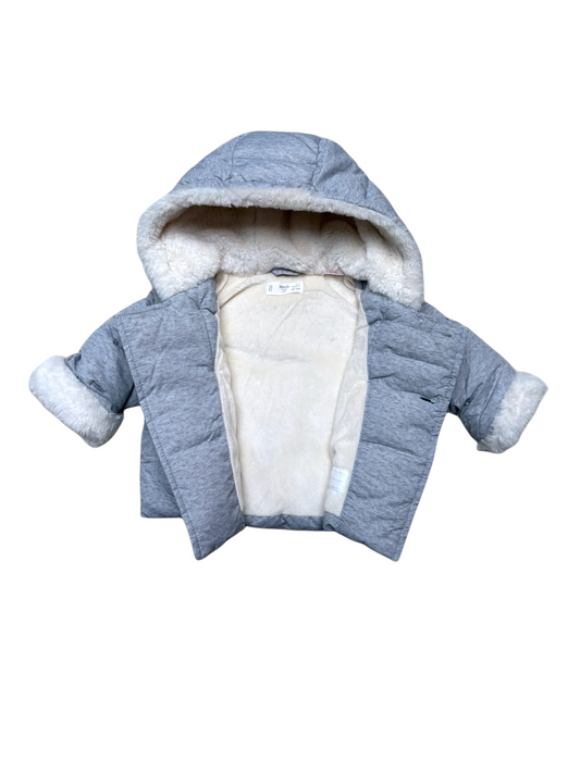 Mango Kids Heathered Grey Coat size 1-3M - second hand baby clothing