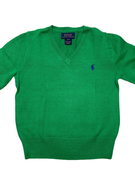 Grüner Pullover mit V-Ausschnitt von Polo Ralph Lauren (3 Jahre)