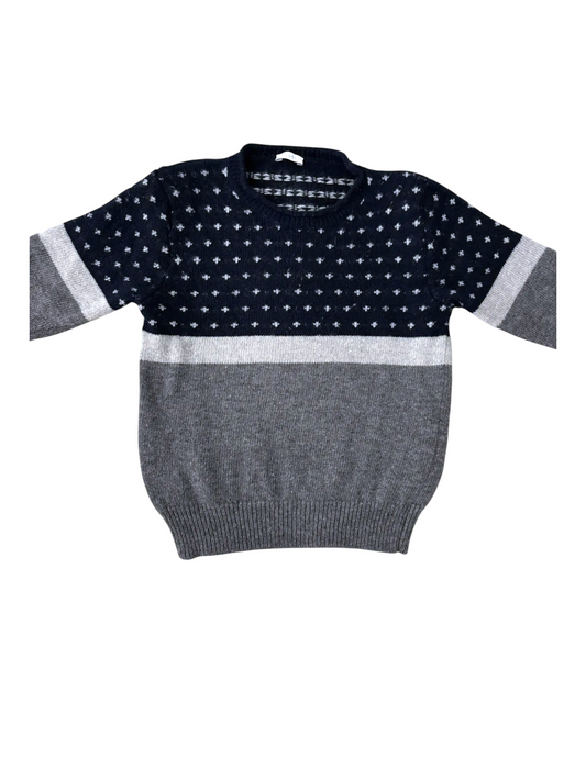 Il Gufo Navy Blue & Grey Sweater size 4Y - second hand baby clothing