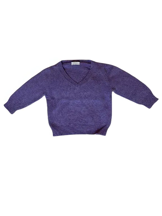 Il Gufo Purple Vneck Sweater (6M)