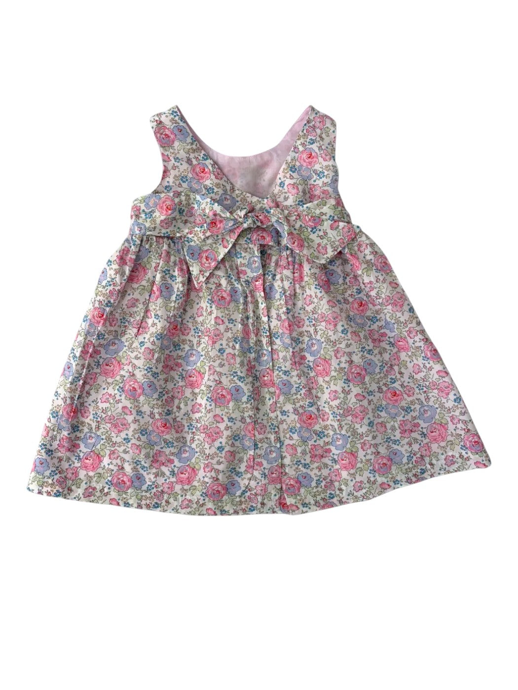 Mrs Gray Liberty Print Louisa Bow Dress size 6-12M - second hand baby clothing