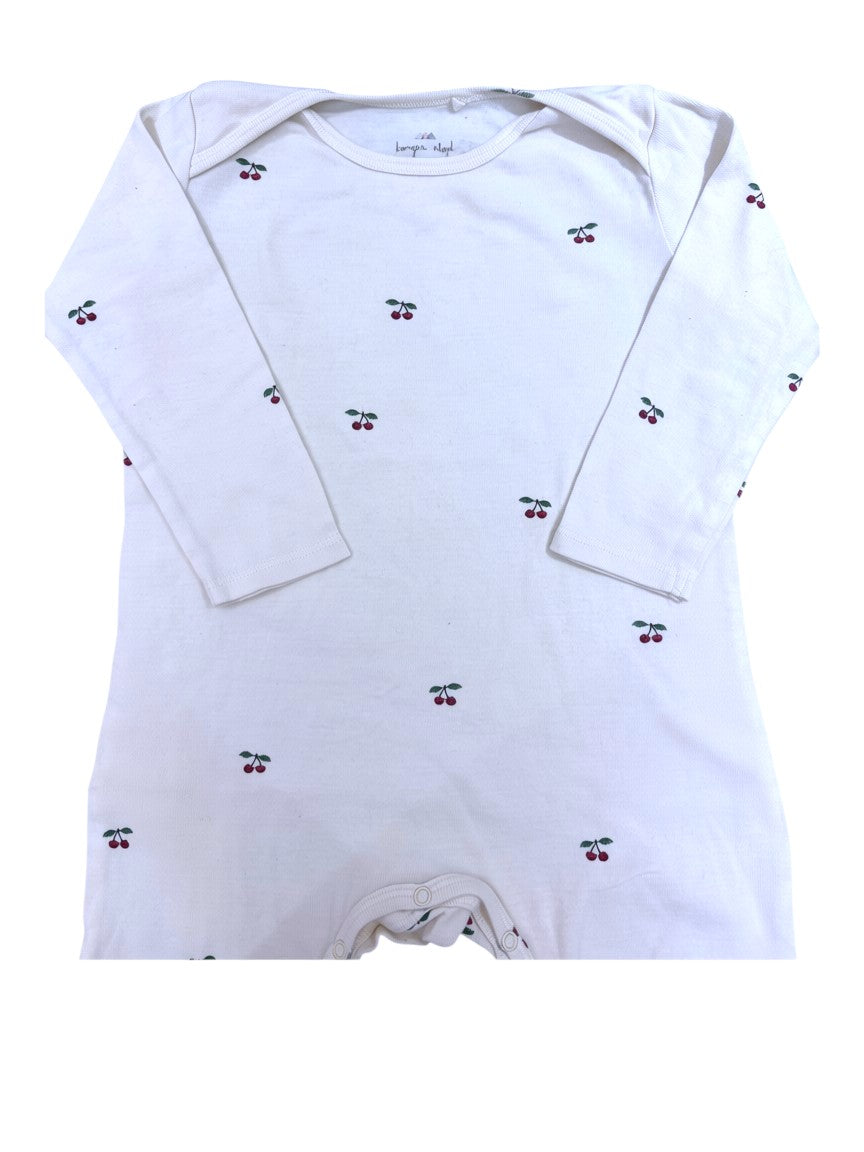 Konges Sløjd White Cherry Footed Romper size 18-24M - second hand baby clothing