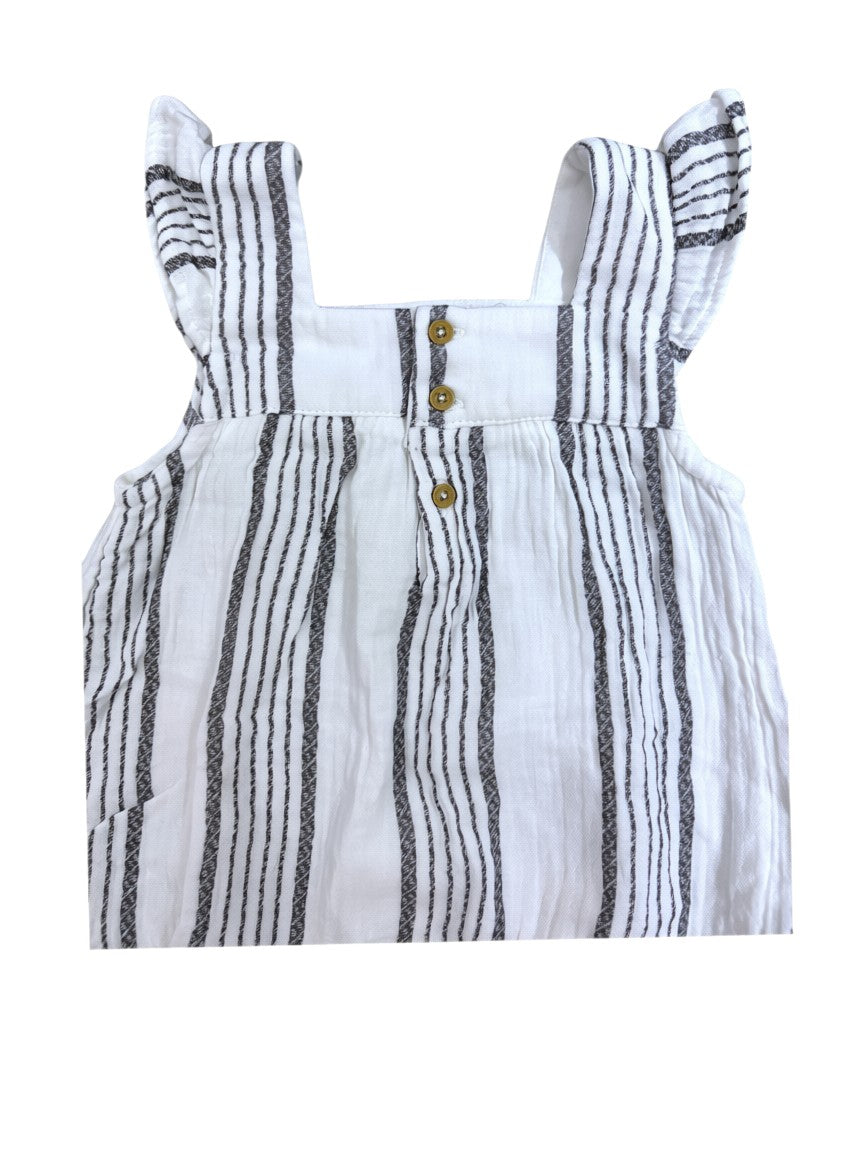 Obaïbi Navy Striped Bubble Romper size 18M - second hand baby clothing