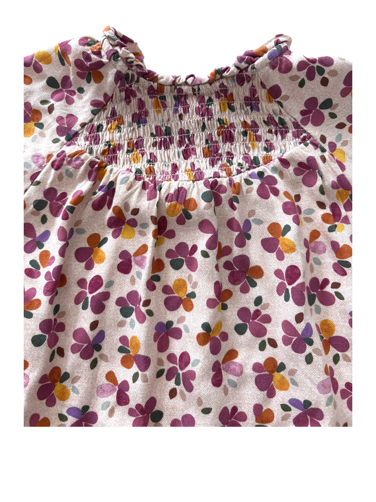 Mayoral Girl Multicolour Floral Cotton Smocked Dress, 4Y / 104 - second hand baby clothing