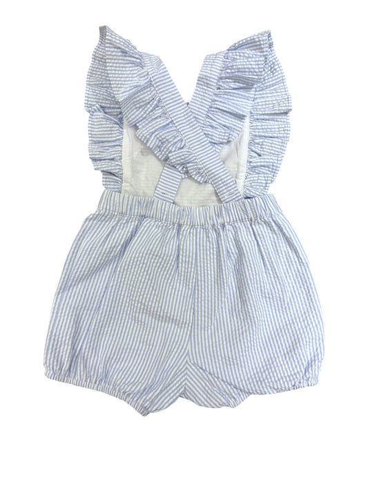 Jacadi Blue Seersucker Overall Romper (18M / 81)