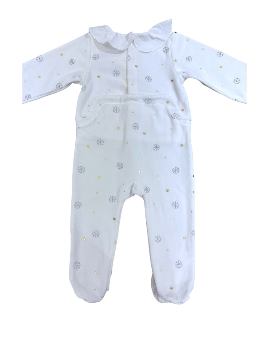 Jacadi White Snowflake Sleepsuit (18M)