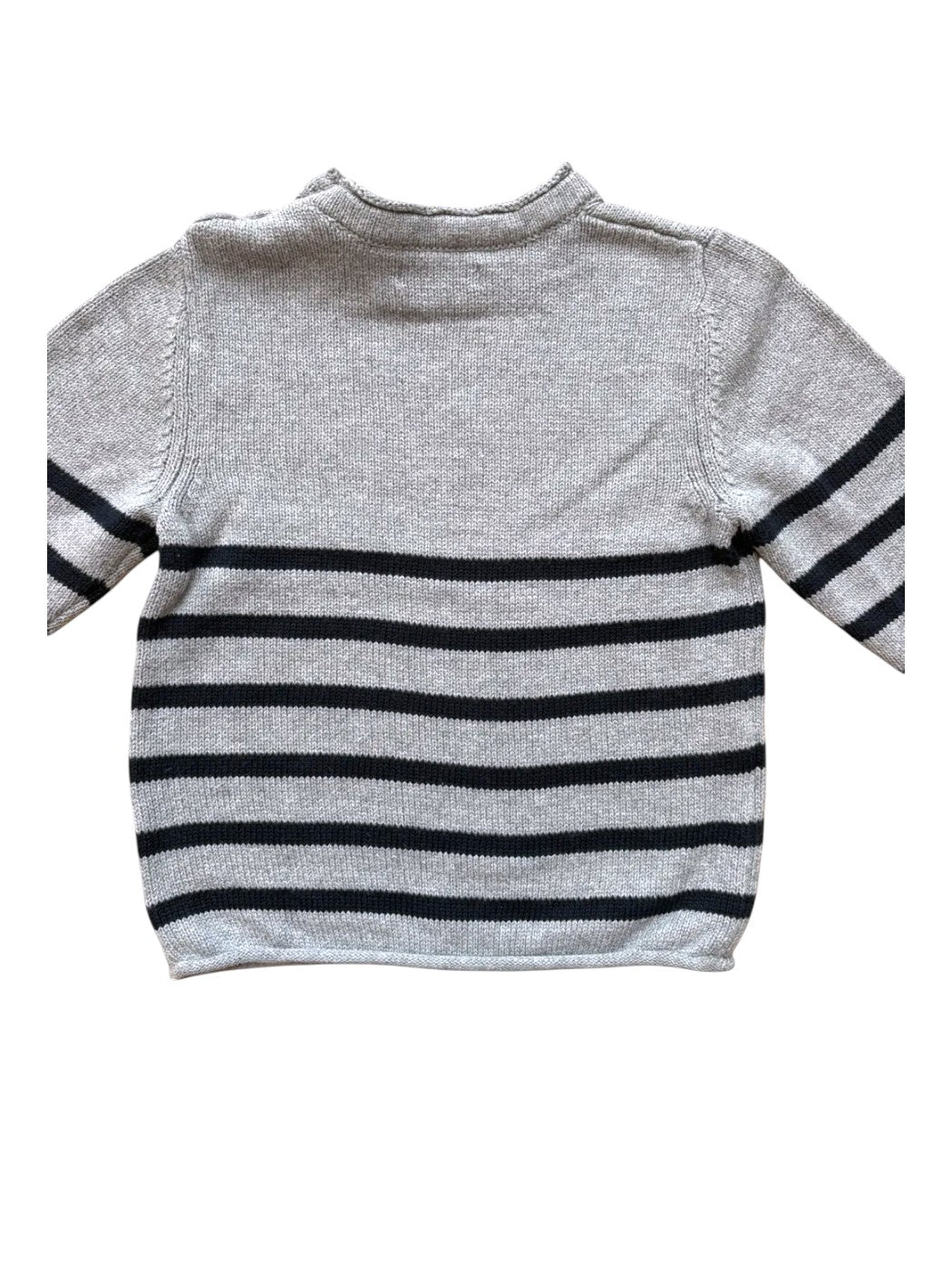 MNG Kinder Pullover für Jungen, grau-marine gestreift, Strick, 12-18 Monate