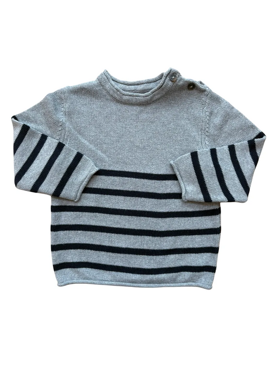 MNG Kinderpullover, grau gestreift (12-18 Monate)