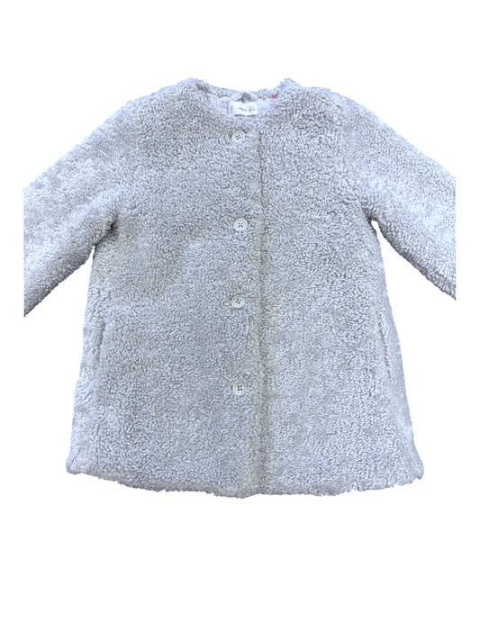 Mango Kids Grey Teddy Coat, 2-3Y / 98 - second hand baby clothing