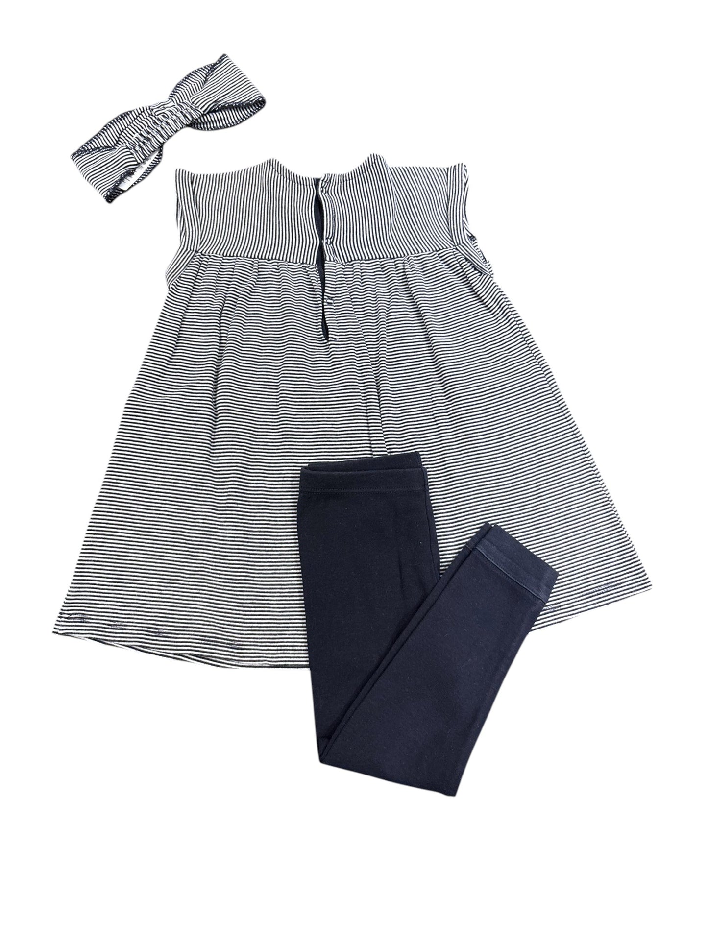 Ensemble Robe rayée, Legging et Bandeau Petit Bateau Marine (24M / 86)