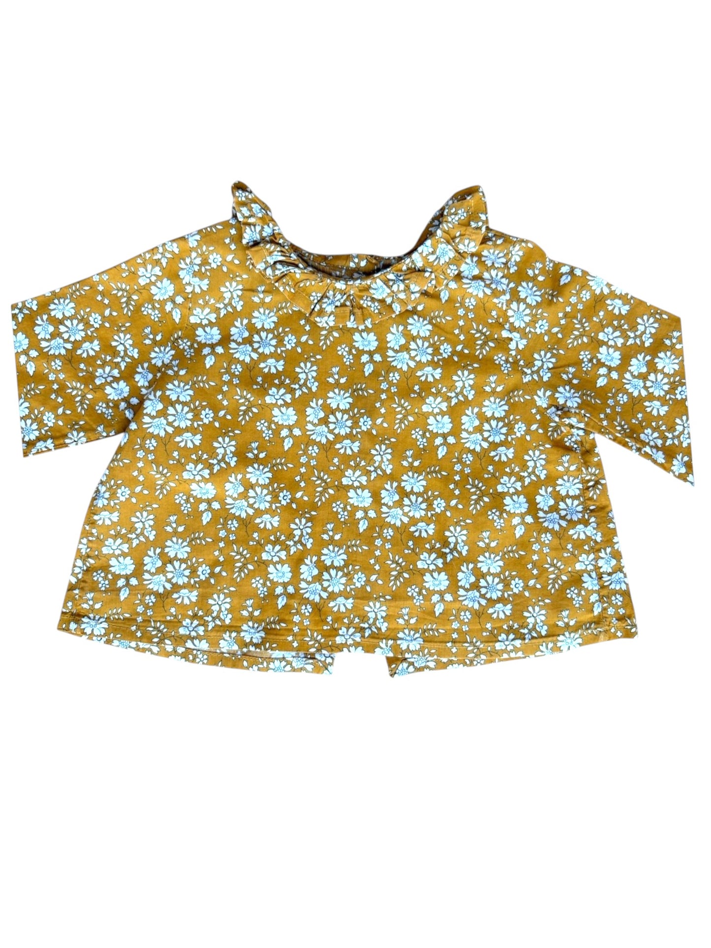 Théophile à l'anglaise Mustard Floral Blouse (3M)