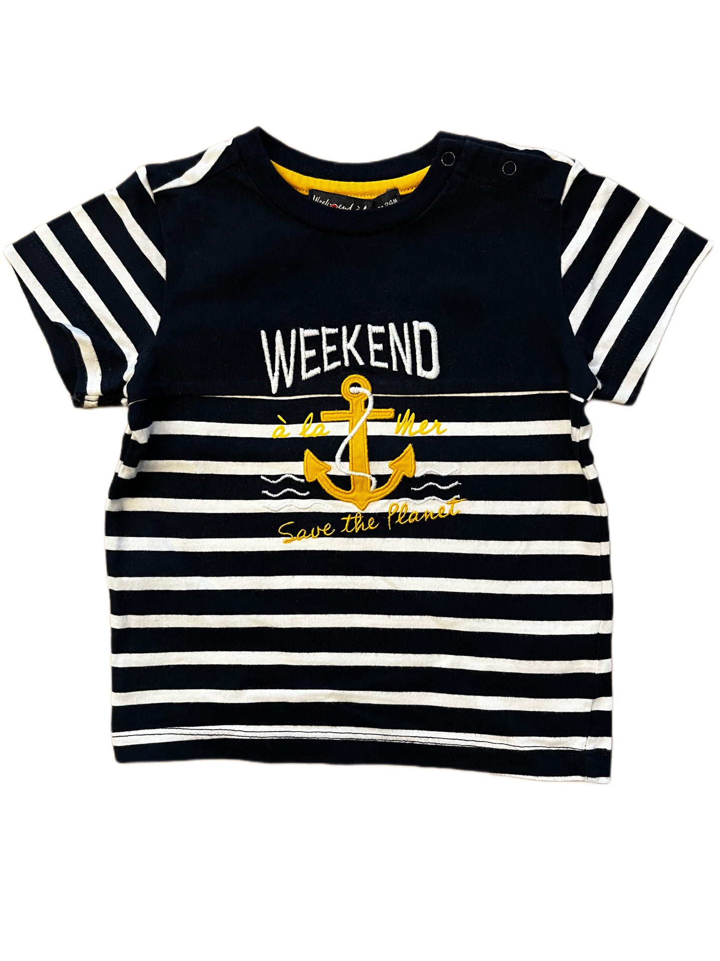 Week-end à la Mer Striped T-Shirt, Short-Sleeved (24M)