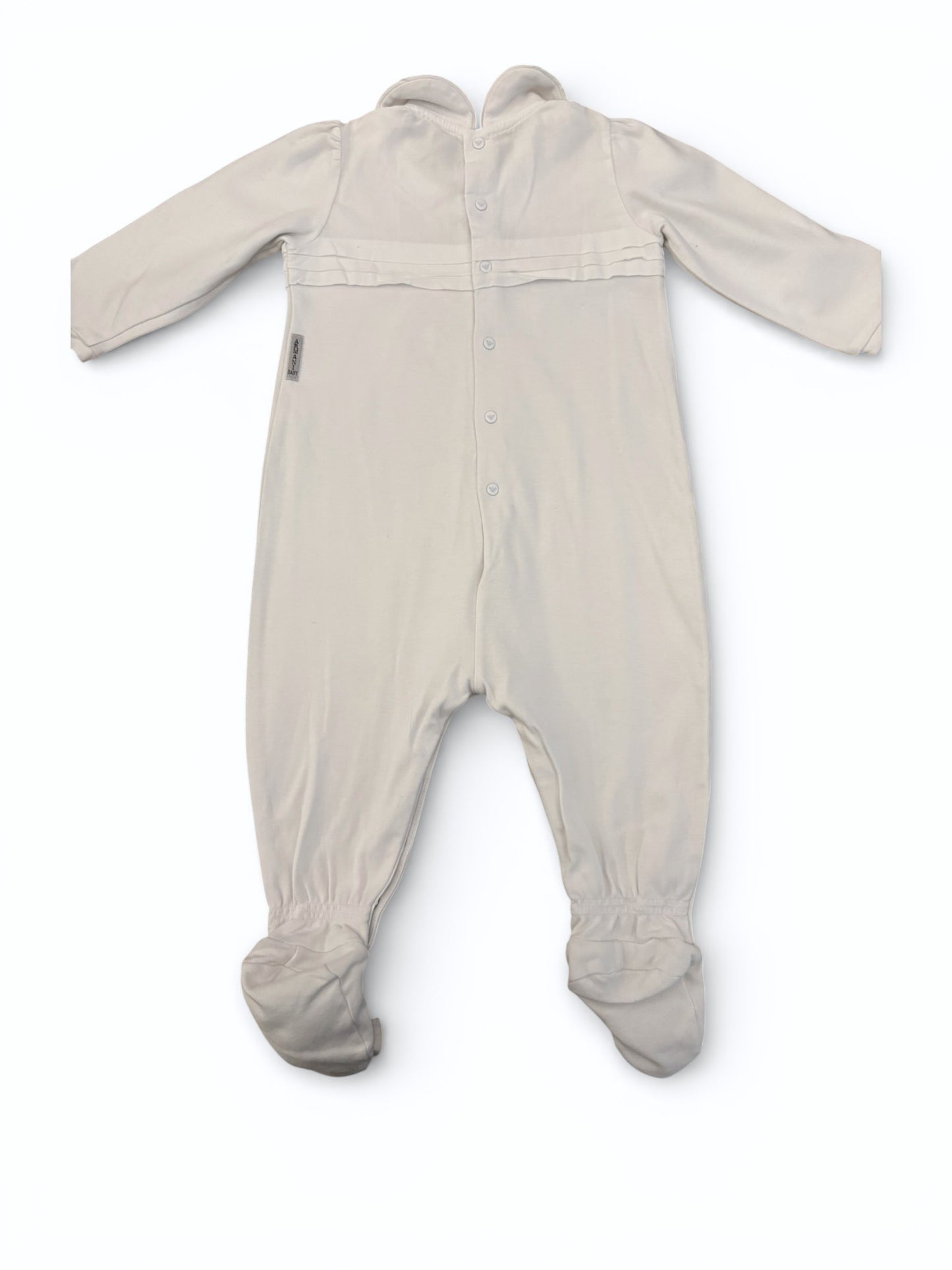 Armani Baby White Cotton Romper (9M)