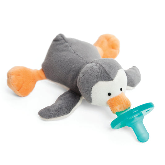WubbaNub Infant Pacifier: Penguin - new baby accessory | Blueberry