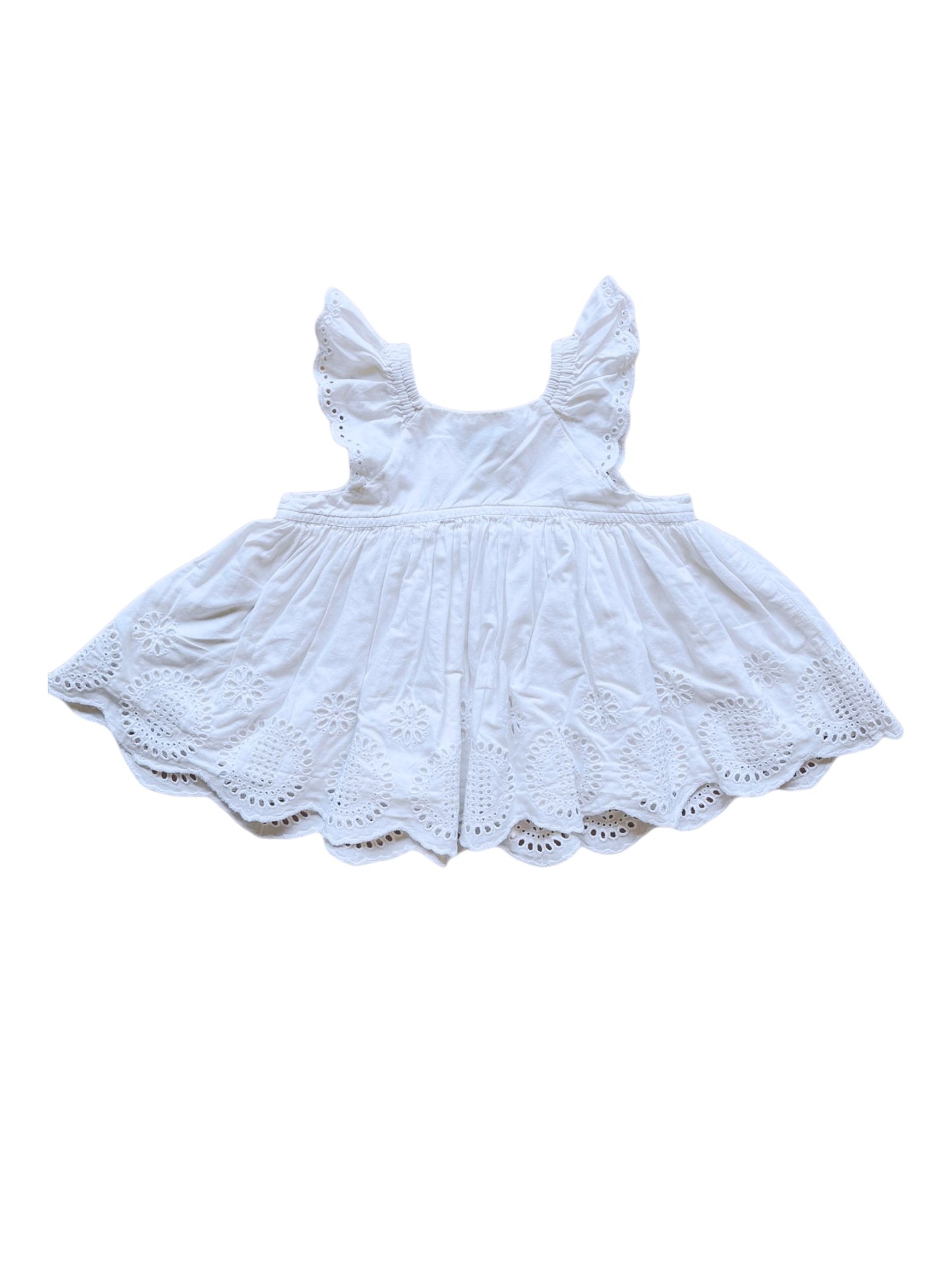 Weißes kurzärmliges Kleid von Baby Gap (12–18 M)