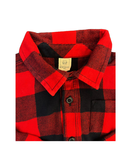 Baby Gap Red Plaid Flannel Shirt (18-24M)