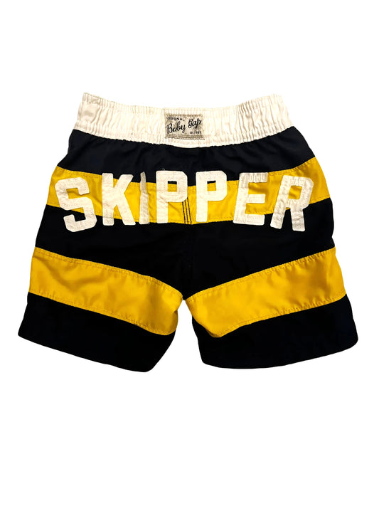 Baby Gap Boys Black & Yellow Striped Swim Trunks, 18-24M - second hand baby clothing