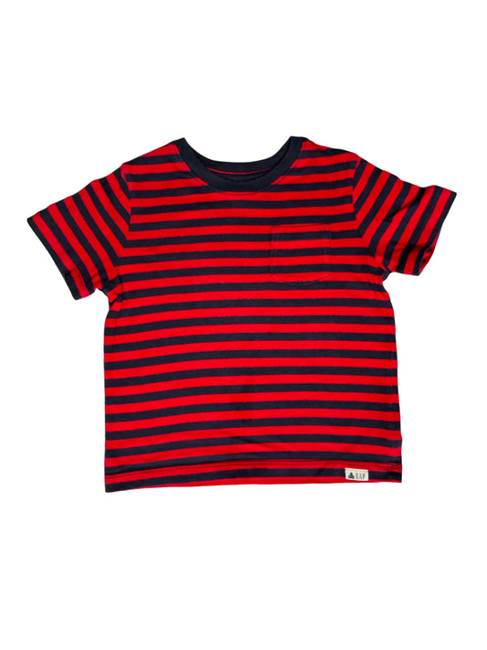 Gap Red Navy Striped T-Shirt (3Y)