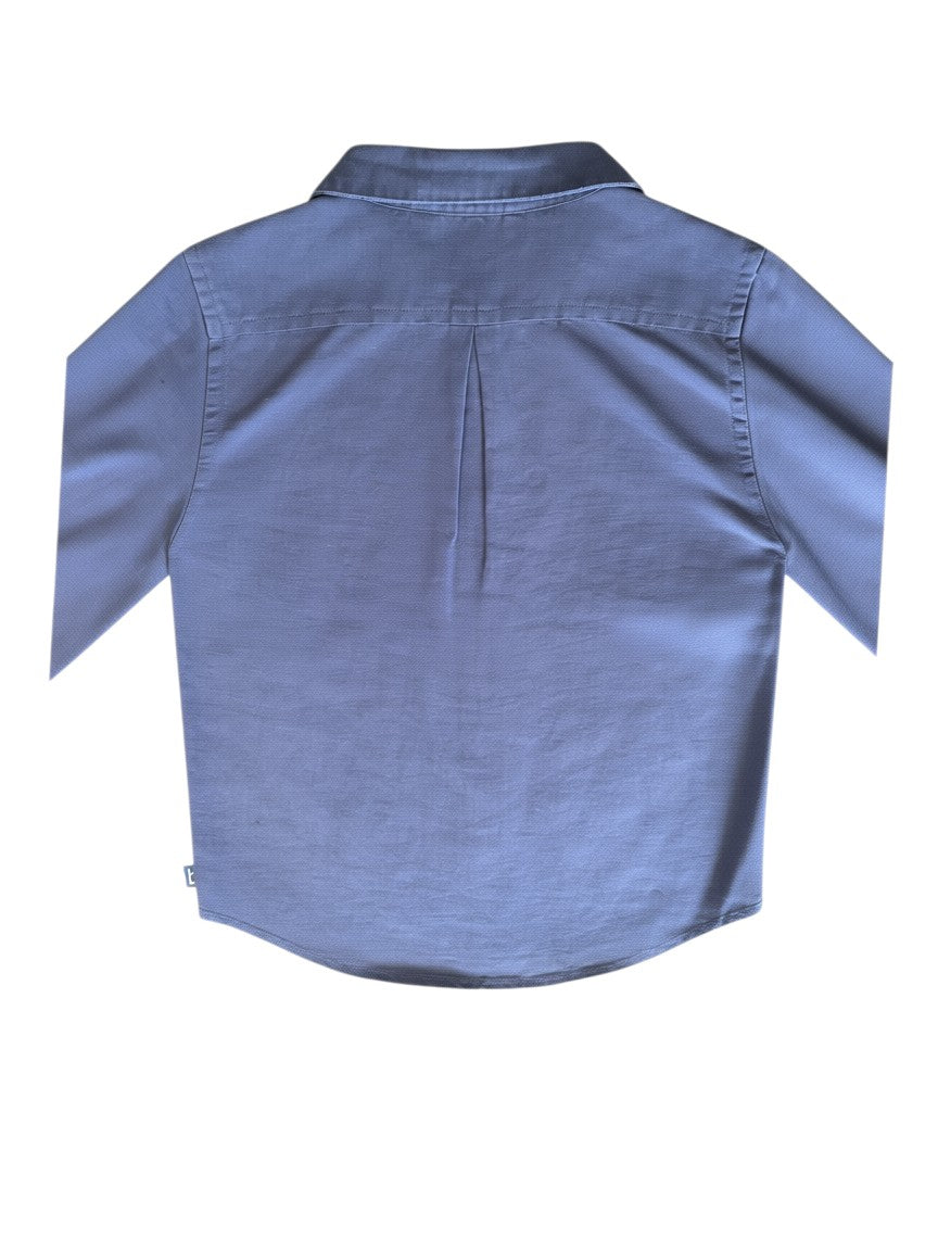 Boboli Navy Long-sleeve Button-up Shirt (5Y / 110)