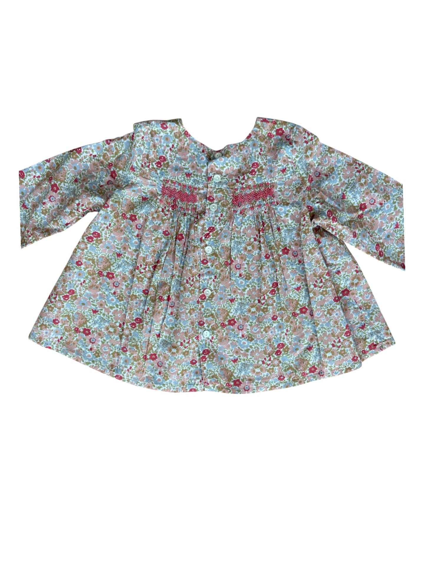 Bonpoint Liberty Langarmbluse mit Smokmuster (18M)