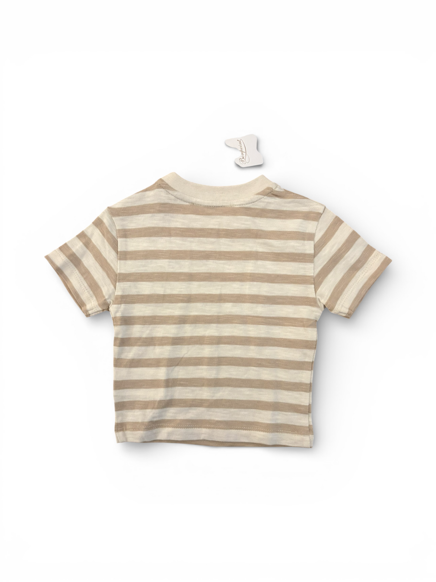 T-shirt rayé beige Bonpoint (6M)