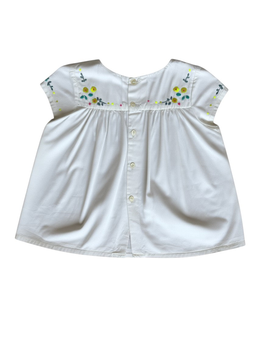 Bonpoint White Yellow Floral Blouse (2Y)