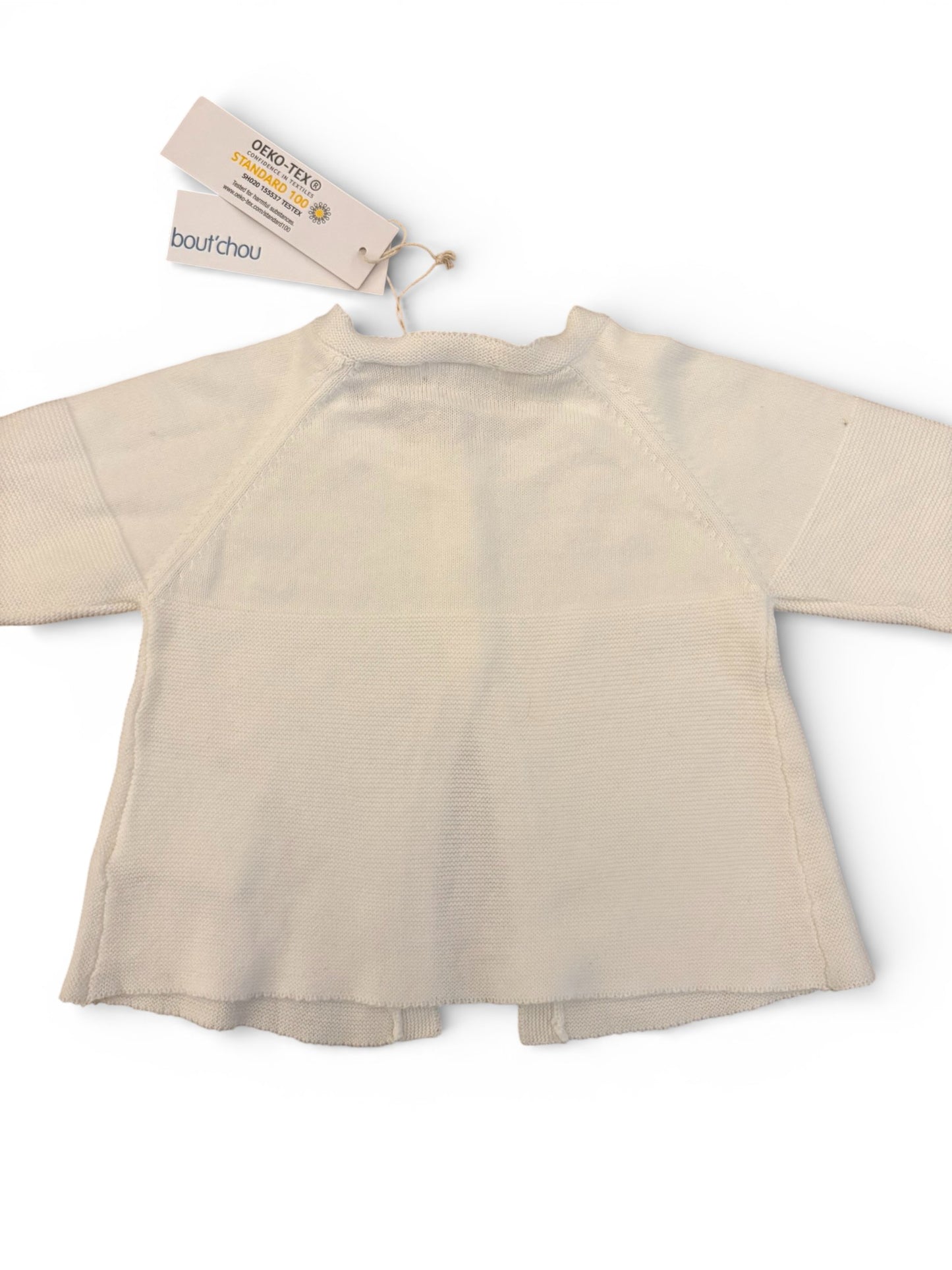 Bout'chou White Knit Cardigan (9M)