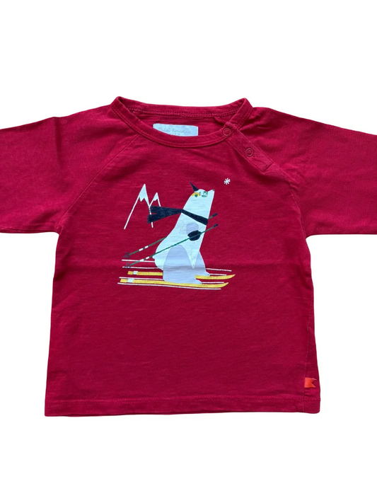 Cadet Rousselle Red Skiing Polar Bear T-Shirt (18M)