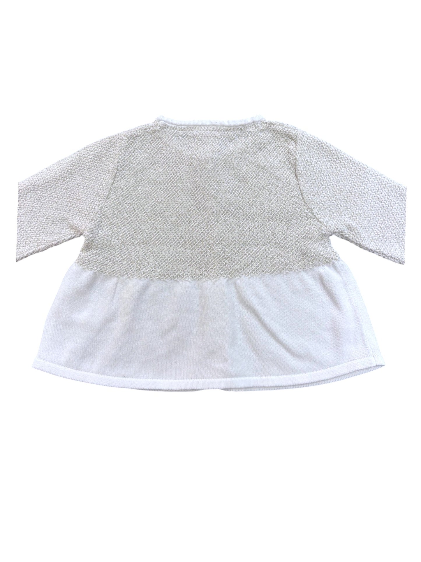 Carrément Beau Strickjacke in Weiß-Grau (12M)