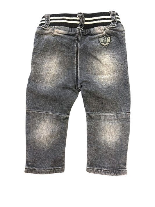 Catimini Boy Grey Washed Drawstring Jeans, 12M / 74 - second hand baby clothing