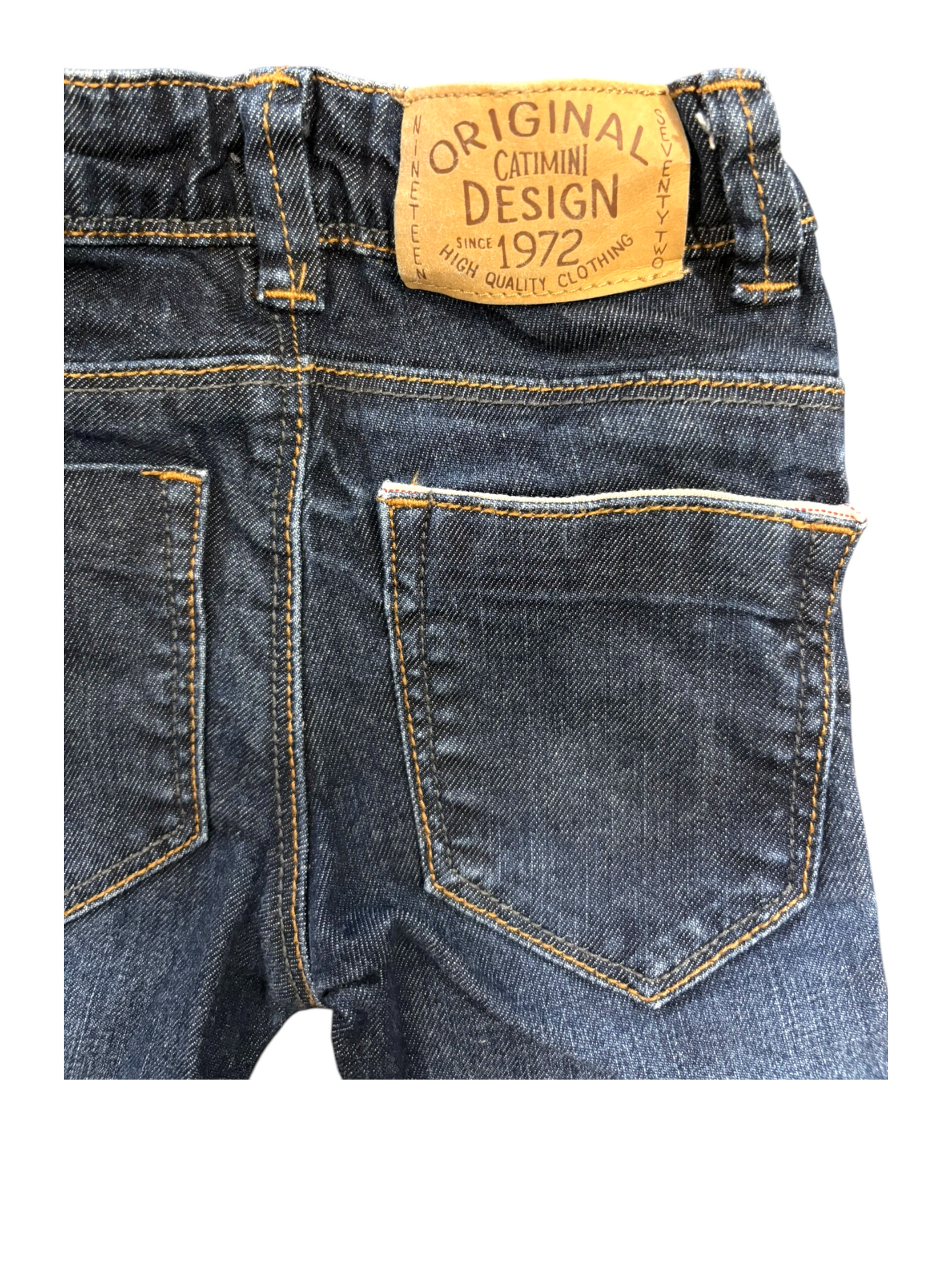 Catimini Unisex Dark Wash Jeans, 12M / 74 - second hand baby clothing