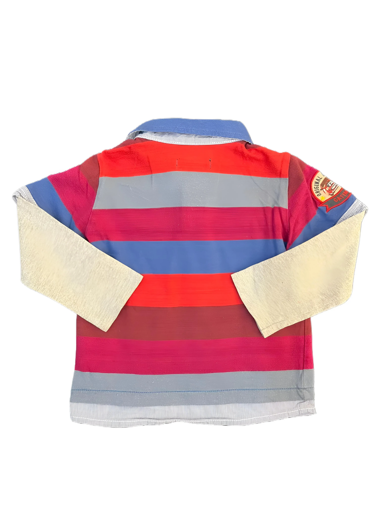 Catimini Multi Stripes Long-Sleeved Polo Shirt (2Y)