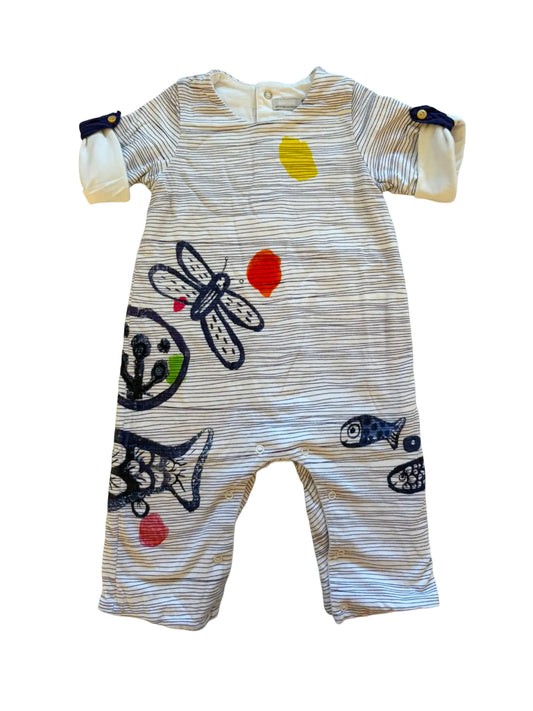 Catimini Striped Marine One-Piece (6M)