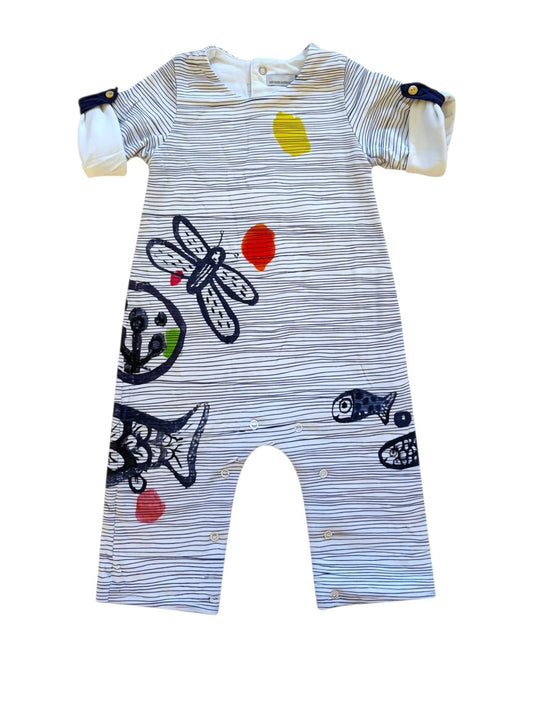 Catimini Striped Marine One-Piece size 6M - second hand baby clothing