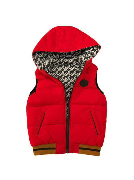 Catimini Red Black & White Reversible Gilet (4Y / 104)