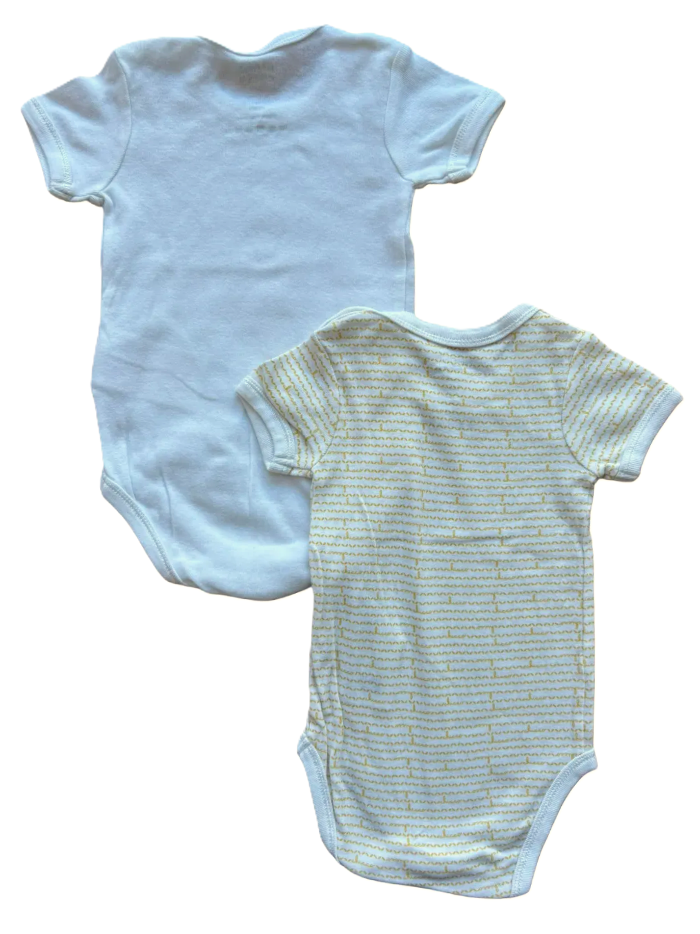 My First Chicco Yellow & White Bodysuits Set of 2 (9M)