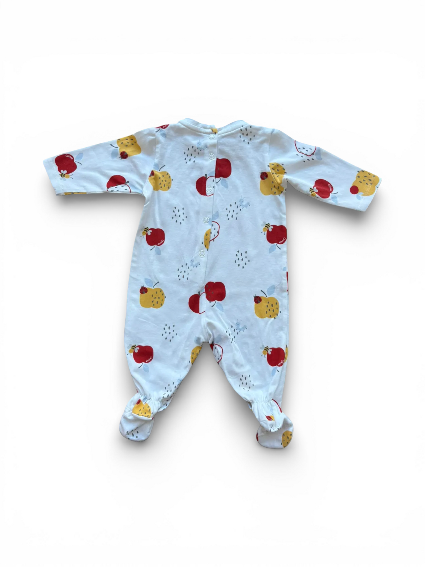 My First Chicco White Apple Print Sleeper (1M / 56)