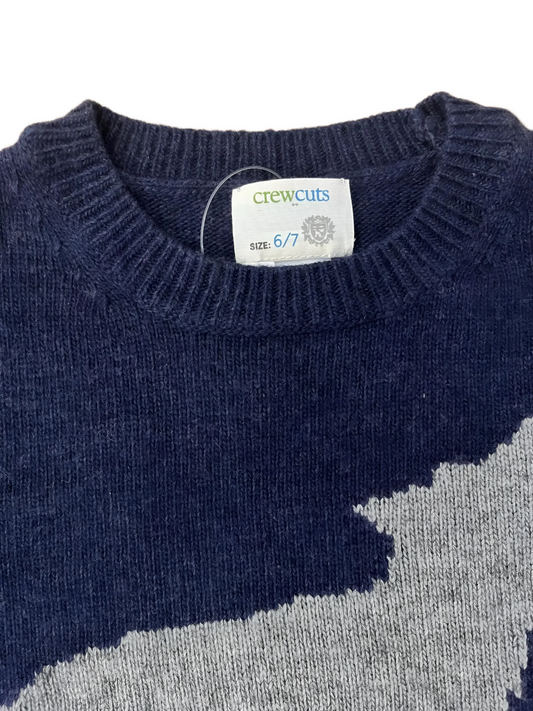 Crewcuts Blue Wolf Sweater (6/7Y)