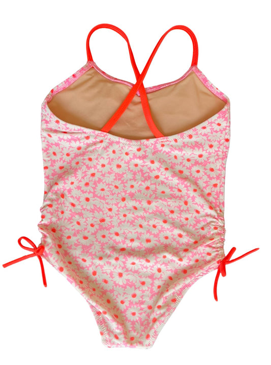 Crewcuts Pink & Orange Flowers Swimsuit (XS (4-5Y))