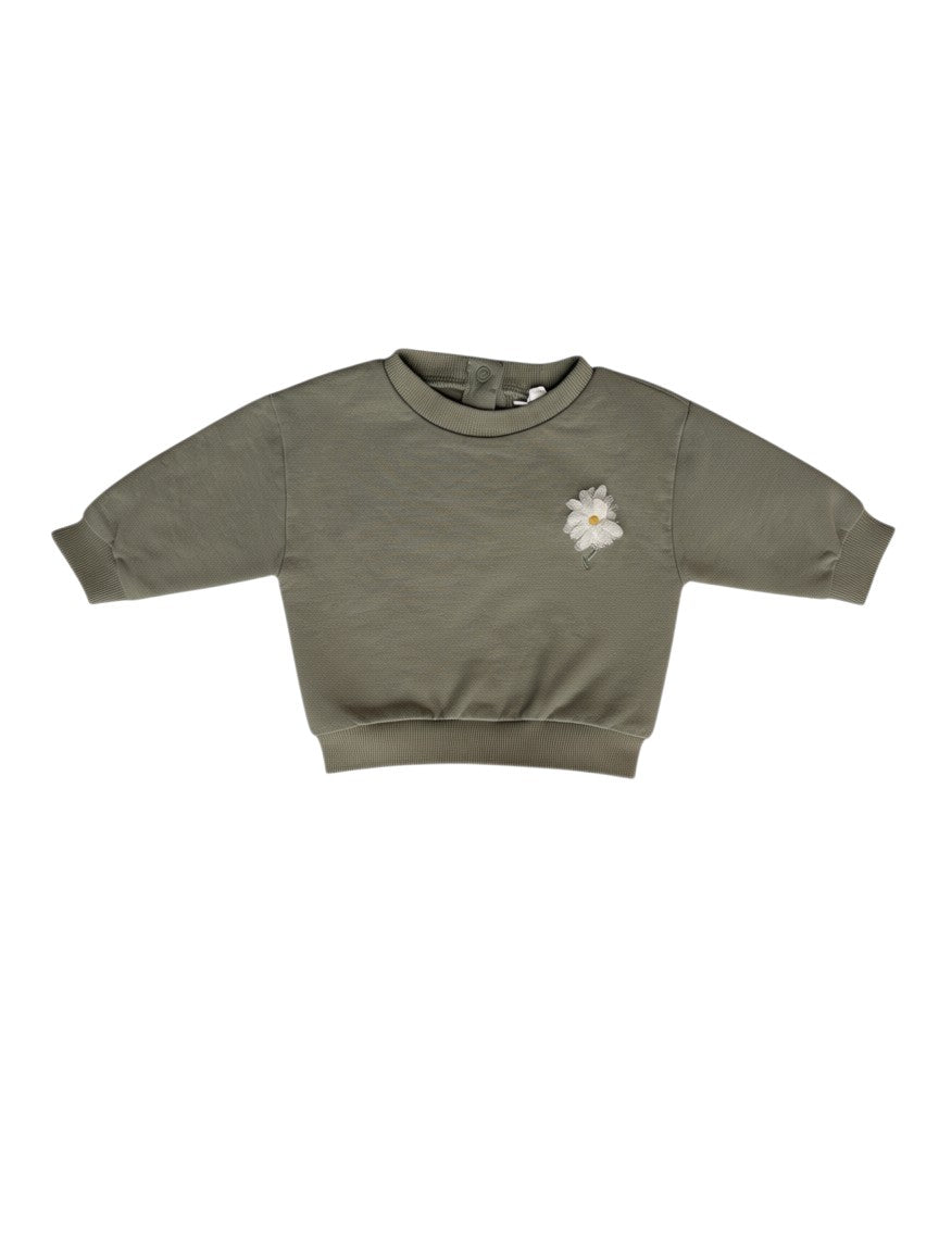 Cuddles & Smiles Olive Green Sweatshirt & Leggings Outfit (62 / 2-3M)