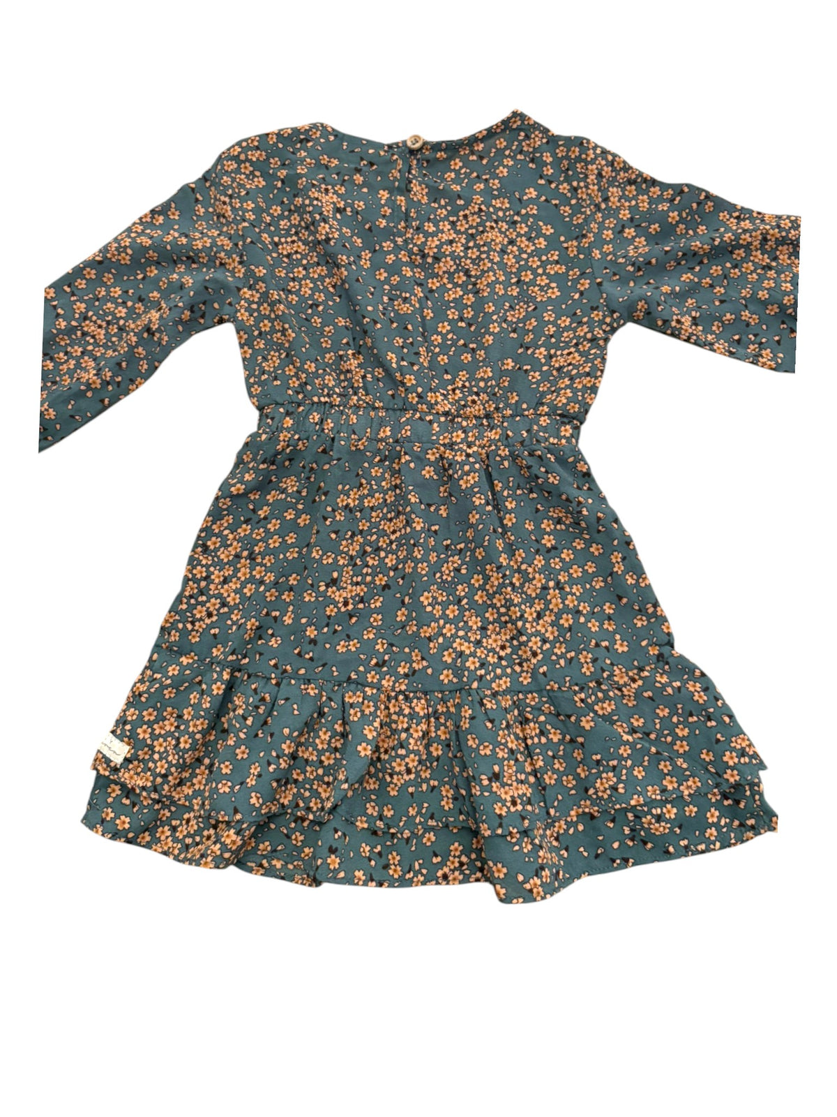Daily7 Girl Teal Ditsy Floral Ruffle Dress, 86 - second hand baby clothing