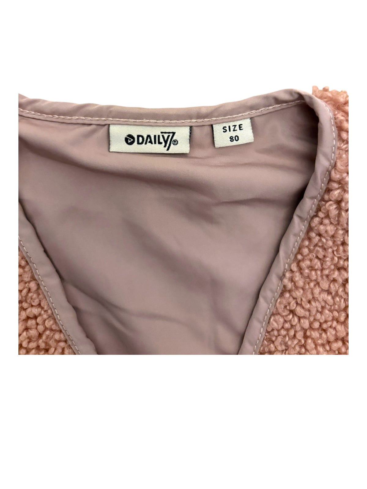Daily7 Girl Dusty Pink Teddy Fleece Vest, 80 - second hand baby clothing