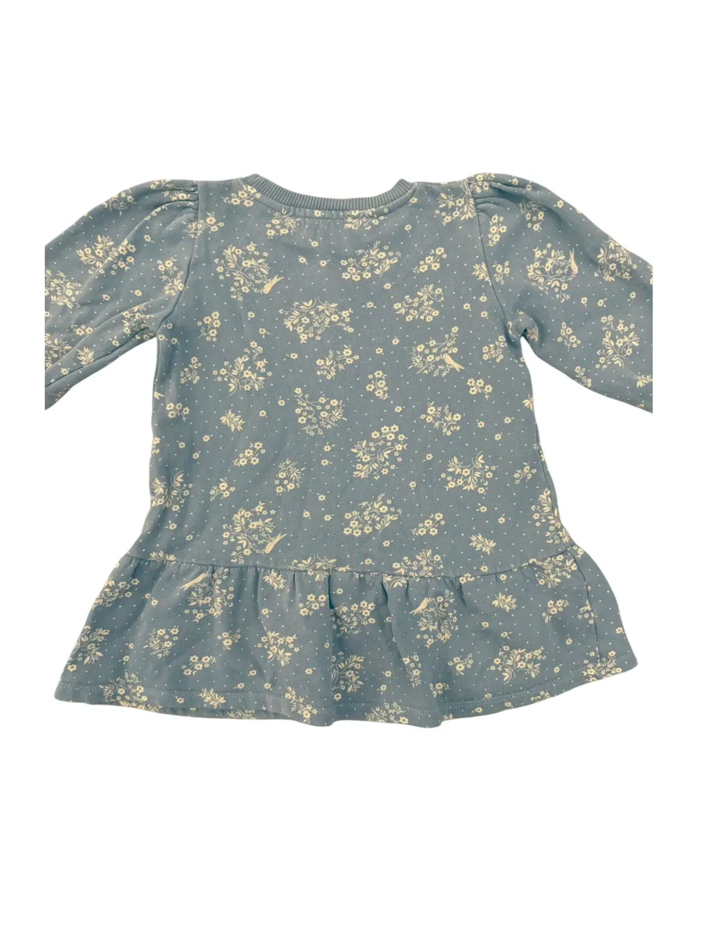 Emile et Ida Light Blue Floral Sweatshirt Tunic (3Y)