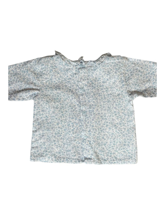 Fleurisse Blue Floral Ruffle Long-Sleeved Top (18-24M)