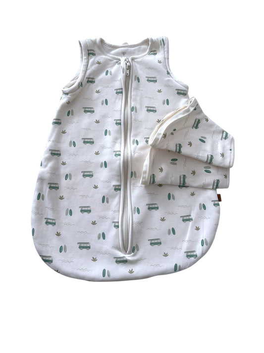 Fresk Unisex Cream Camper Van Sleep Sack with Detachable Sleeves, 0-6M / 60 - second hand baby clothing