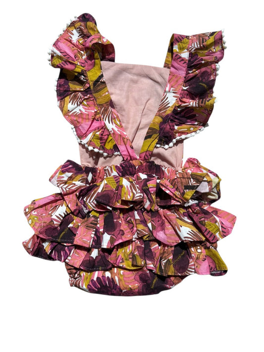 Gaia & Nina Strampler mit Blumenmuster und Rüschen (2–3 Jahre)