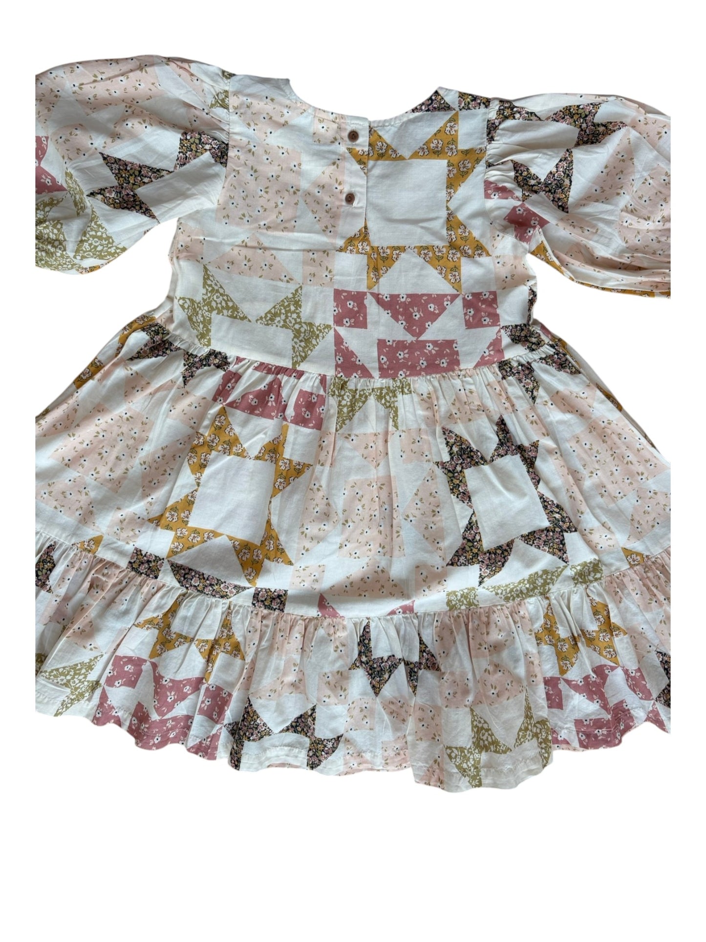 H&M Patchwork Puff Sleeve Dress (8-9Y)