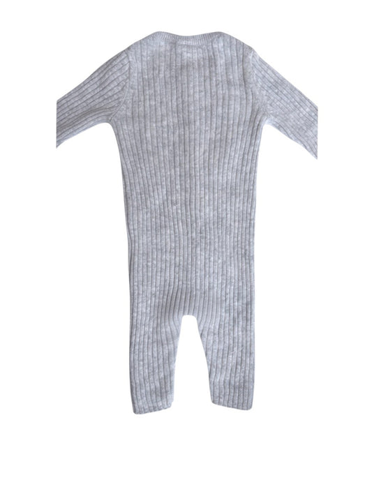 H&M Grey Ribbed Romper size 3M - second hand baby clothing